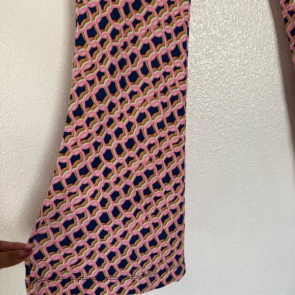 Diane Von Furstenberg Brooklyn Matte Jersey Pants in Micro Net Deep Blue Size XS - Picture 7 of 10